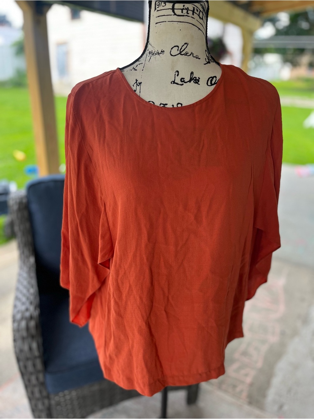 Eileen Fisher Orange Women's top blouse Size Medium